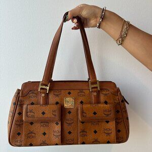 $3 START THURSDAY 10/3 @ 2pm: MCM Visetos Leather Trimmed Shoulder Bag